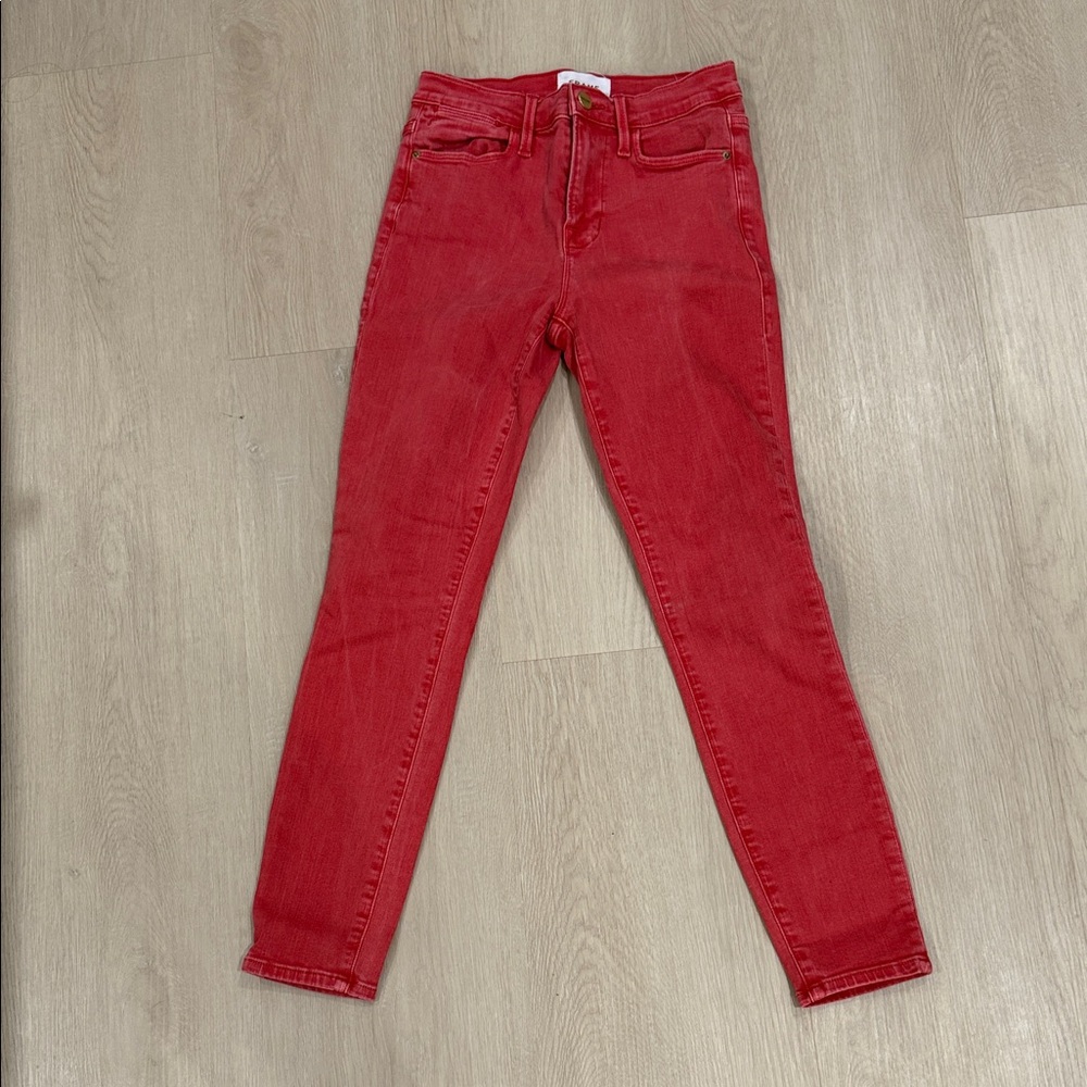 Frame Denim Red Skinny Jeans